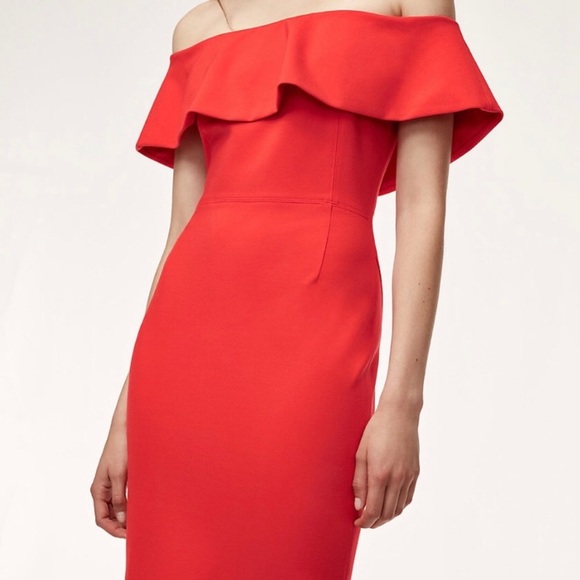 Aritzia Dresses & Skirts - Aritzia off the shoulder sexy red dress, size 2